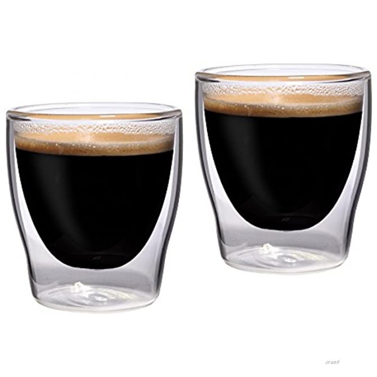 Feelino bloomino espresso-lot de 2 verres double paroi 80 ml lot de 2 verres double paroi 80 ml