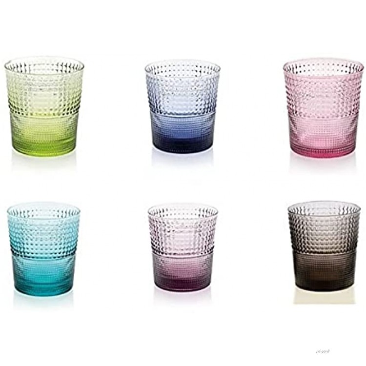 IVV Industria Vetraria Valdarnese Speedy Lot de 6 verres de 28 cl en verre soufflé couleurs assorties