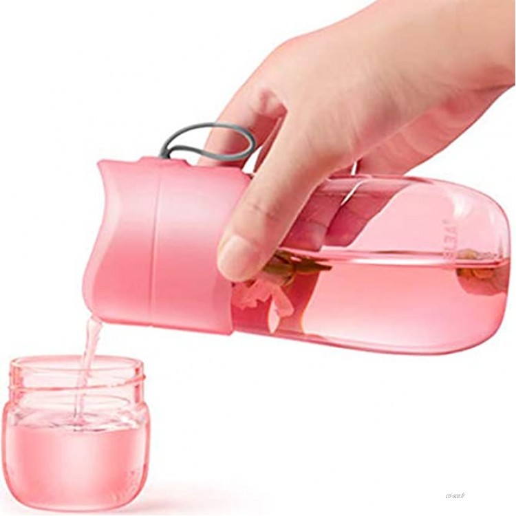 Services de verres Coupe Tasse De Séparation De Thé Tasse Verre Tasse Créative Tasse De Grande Capacité Tasse De Main Tasse De Filtre Portative Color : Pink Size : 7 * 7 * 19.3 cm