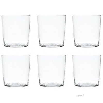 takestop® Lot de 6 verres de table transparents en verre Fabriqués en Italie
