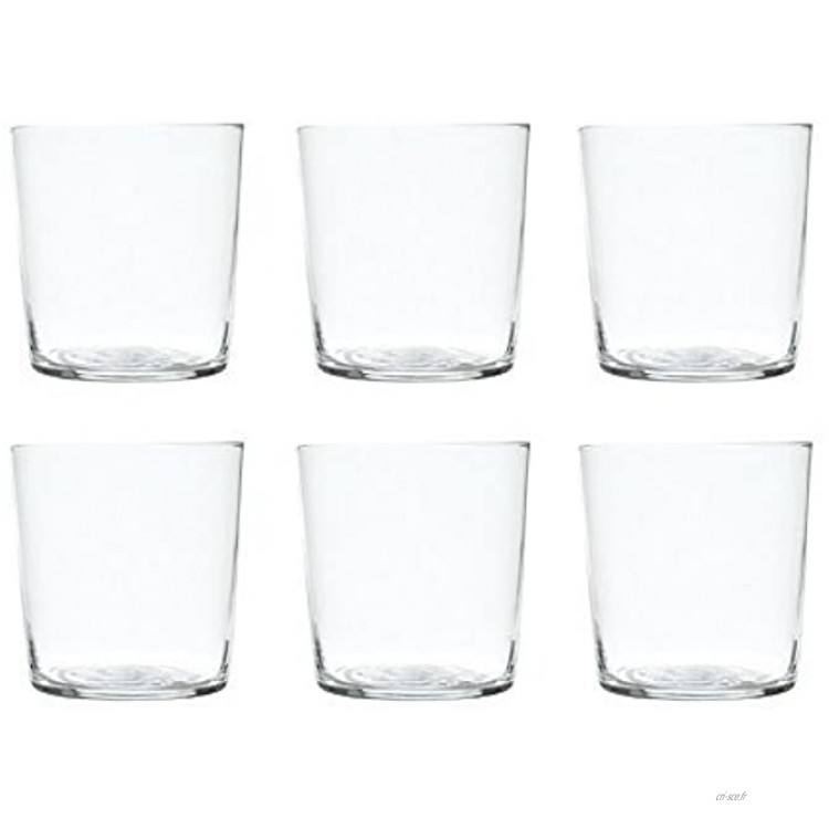 takestop® Lot de 6 verres de table transparents en verre Fabriqués en Italie