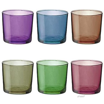 UNISHOP Lot de 6 verres à eau et boissons alcoolisées verres en verre lisses et transparents passe au lave-vaisselle