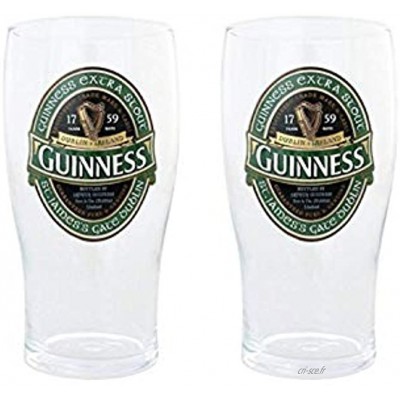 Guinness Irlande Collection Lot de 2verre à bière
