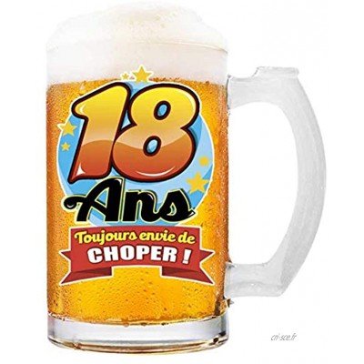 Les Trésors De Lily [Q8389 Chope à bière '18 Ans' Toujours Envie de Choper ! 14.5x7.5 cm