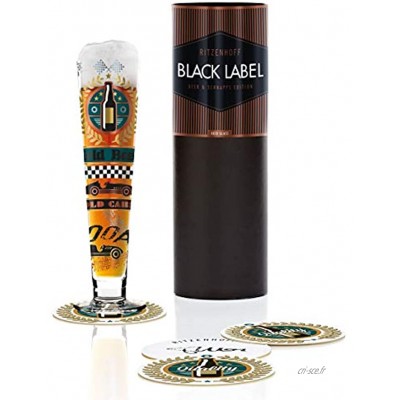 RITZENHOFF Black Label Beer 1010229 en Verre Multicolore 6,5 x 6,5 x 25 cm