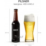 Verre à Bière Pilsner de Libbey 400 ml 40 cl Lot de 6 Grand Format Vont au Lave-vaisselle Fabriqué en Europe