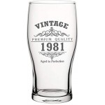 Verre à bière tulipe vintage 1981 pour 40e anniversaire