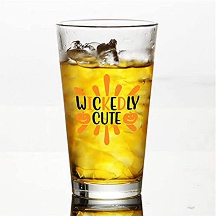 Wickedly Cute= Verres à bière personnalisés pour Halloween citrouille automne 47 cl