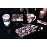 Ambiente Tasse à thé et café Motif Floral Noir 0,4 l