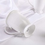 GuangYang Blanc Florale Mugs Céramique Tasses à Café Tasse à Thé Porcelaine Set de 6 10oz 280ml