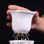 Hollihi Tasse à thé avec couvercle soucoupe filtre en porcelaine chinoise de Jingdezhen