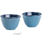 Rosenstein & Söhne Set de 4 Tasses à thé Style Arare Japonais Bleu
