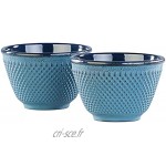 Rosenstein & Söhne Set de 4 Tasses à thé Style Arare Japonais Bleu