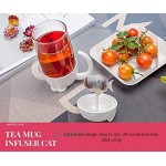 Tasse à thé avec couvercle infuseur Tasse à thé en verre chat mignon Tasse à infusion tasse à thé chat Cadeau 10.5 * 7.1 * 15.4cm,280ML Couleur aléatoire