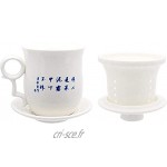Tasse à thé en Porcelaine avec Couvercle et infuseur à Soucoupe Tasse à café Chinoise en céramique Jingdezhen Tasse à thé pour Bureau à Domicile Cadeau
