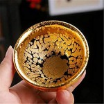 Tasse à thé Jian Ware faite à la main archaïque chinoise imitation de la dynastie des chansons traditionnelle glacis noir Tenmoku avec veines protéiformes tasse à collectionner pour les boissons