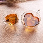 Tasse en verre à double couche en forme de cœur de 240 ml le premier choix pour les tasses à thé de l'après-midi.