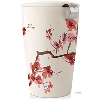 Tea Forte Kati Cup Tasse à thé en céramique avec infuseur et couvercle pour infuser Fleurs De Cerisier