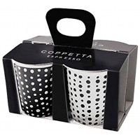 ASA Coppetta Lot de 4 tasses à expresso en céramique Blanc noir 6,5 cm