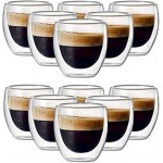 Lot de 6 12 tasses à café en verre isolant à double paroi de 80 ml pour boire tasse de café lait tasse à expresso ou tasse lot de 12 pièces
