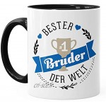 MoonWorks® Tasse à café avec inscription en allemand « Beste Bruder der Welt » Noir Taille unique