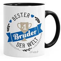 MoonWorks® Tasse à café avec inscription en allemand « Beste Bruder der Welt » Noir Taille unique