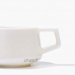 Mug Tasse à Café Coupes à expresso en porcelaine avec cuillère en métal 3.7 onces 110 millilitres céramique café tasse de café petite tasse à café avec poignée blanc Tasses à Expresso