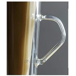 Tasse Expresso Tasse À Boire Tasse de Verre Isolée Avec Grande Poignée Pour Lait Chaud Lait de Café Color : Clear2×2