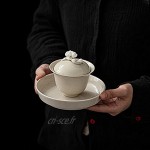 Chine Tasse Teach Traditionnel céramique Gaiwan Sancai Tea Bol Ensemble de thé Couple de thé Kungfu en Porcelaine Chinoise et Soucoupe avec Couvercle