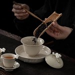 Chine Tasse Teach Traditionnel céramique Gaiwan Sancai Tea Bol Ensemble de thé Couple de thé Kungfu en Porcelaine Chinoise et Soucoupe avec Couvercle
