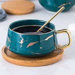 LTXDJ Ensemble de tasses à café et à thé motif marbre tasse à café et soucoupe tasses à café en céramique tasses à thé tasses à café pour le petit-déjeuner la cuisine