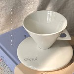 MIORIO Ensemble de Plaque de Soucoupe de Tasse à Expresso de Type cône de Luxe Tasse à café en céramique Pyramide Tasse à thé