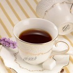 Pfedxoon Tasse à thé et soucoupe cuillère tasse à café latte cappuccino tasse à thé blanche tasse à café britannique service à thé en porcelaine tasse à expresso tasse blanche ..
