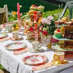 Talking Tables Truly Scrumptious Service à Thé en Carton Tasses à Motif Floral Vintage avec Anses et Soucoupes