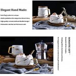 Tasses à cappuccino avec soucoupe 300 ml tasses à expresso en porcelaine pour thé café cappuccino café avec disque en bois – Blanc