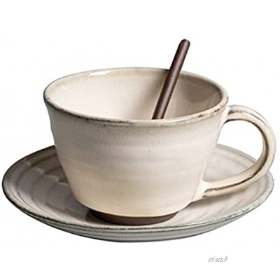 XDYNJYNL Coupe de café en céramique et ensemble de soucoupe vintage 6.76oz 200 ml de grandes tasses de cappuccino avec poignée couple tasse tasse de tasses de verre buvant des lunettes mecshake mug