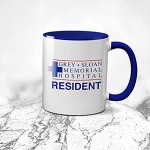 Grey's Anatomy Resident Greys and Sloan Memorial Hospital Blanc tasse de café avec le bleu et poignée Rim Mug