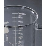 karrychen Caffeine Beaker Mug Graduated Beaker Mug with Handle Borosilicate Glass Cup