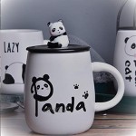 Mug panda en céramique avec couvercle et cuillère en forme de panda 3D Pour femme fille garçon