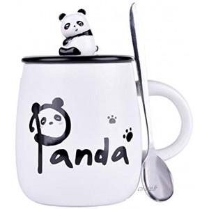 Mug panda en céramique avec couvercle et cuillère en forme de panda 3D Pour femme fille garçon