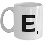 Mugs et tasses à café Lettre E Scrabble White Mug Tasse à thé cadeau 11 oz en céramique Tasse Mug pour cadeau futur papa Anniversaire originale Mugs et tasses à café