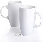 Panbado 4pcs 630ml Mug Tasse à Café Thé en Céramique Porcelaine Avec Poignée pour Eau Lait Mug de Voyage Bureau Maison Cadeau Anniversaire Fête Mariage