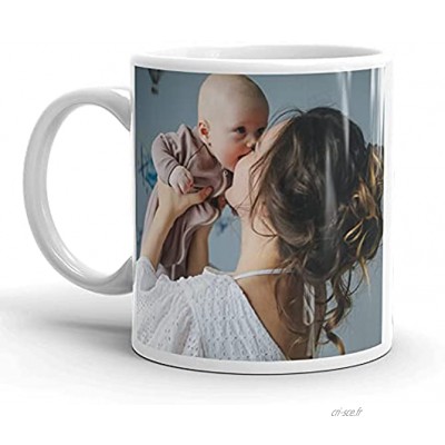 SelfieMania Mug personnalisé avec 2 photos personnalisable avec vos photos -cadeau personnalisé Cadeau d'Anniversaire souvenir naissance collègue