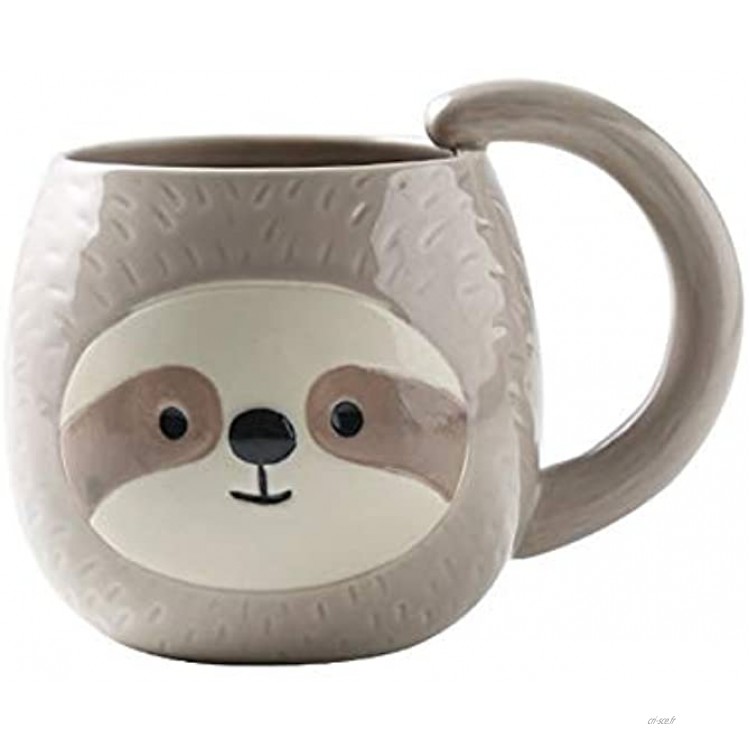 sloth paresseux tasse à café mignon voyage thé tasse Animal Cup nouveauté dessin animé 3D en céramique Drinkware pour les Paresse amoureux anniversaire Thanksgiving Day cadeaux de Noël 400 ml