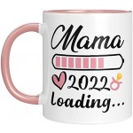 TassenTicker « Mama Loading 2022 » – Imprimé des deux côtés – Tasse à café – Cadeau – future maman – enceinte – bébé – Tasse cadeau rose