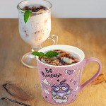Vaeneral Mug à café en céramique pour le bureau et la maison Motif hibou de dessin animé Cadeau de tasse à café de 12 oz pour femmes et hommes hibou violet