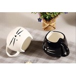 Voguecase Tasse en Céramique de Chaton Mignon Motif Coupe de Couple Porcelaine Mug pour Café Thé Expresso Lait Eau Noir