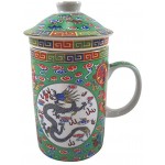 Coco Papaya Mug infuseur à thé en Porcelaine Motif Dragon Chinois Coloris Vert