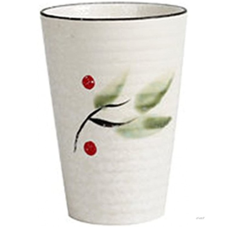 mugs et soucoupes Mugs à infusion Coupe gobelet Coupe en céramique de 9 onces Coupe droite en bambou de style japonais tasse anti-chaude créative rétro tasse tasse à café tasse à thé tasse à thé