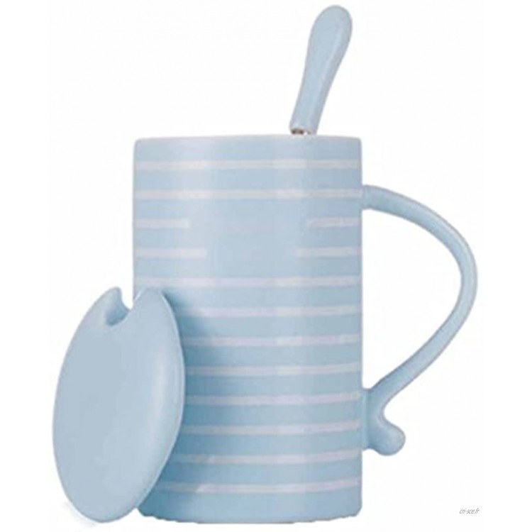 mugs et soucoupes Mugs à infusion Cuillère cuillère tasse en céramique créative tasse à café maison tasse à boire Color : Blue
